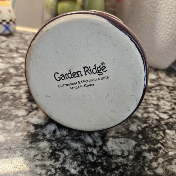 Garden Ridge wide bottom coffee mug 2 tone sit long, talk much, laugh often&#39; - Picture 3 of 9